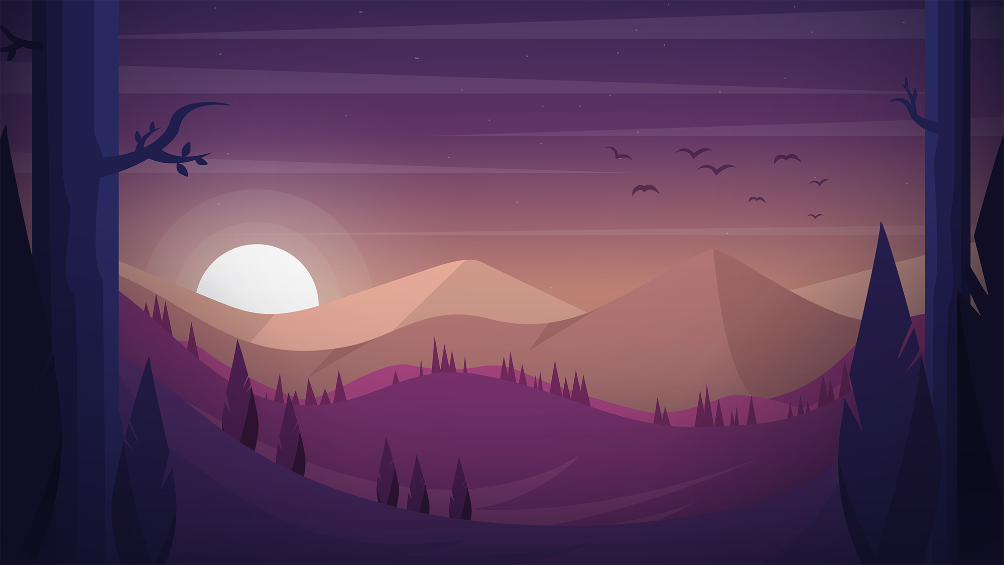 Twilight nature landscape